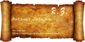 Rettegi Zulejka névjegykártya
